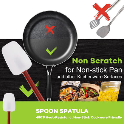 Flexible Rubber Spatulas, Silicone Spatula Set, Soft Rubber Spatula Scraper 9.5 Inches, Commercial Spatula, Silicone Scraper Spatula,Spatulas Set Resistant to 500℉ (2 Scrapers 9.5")