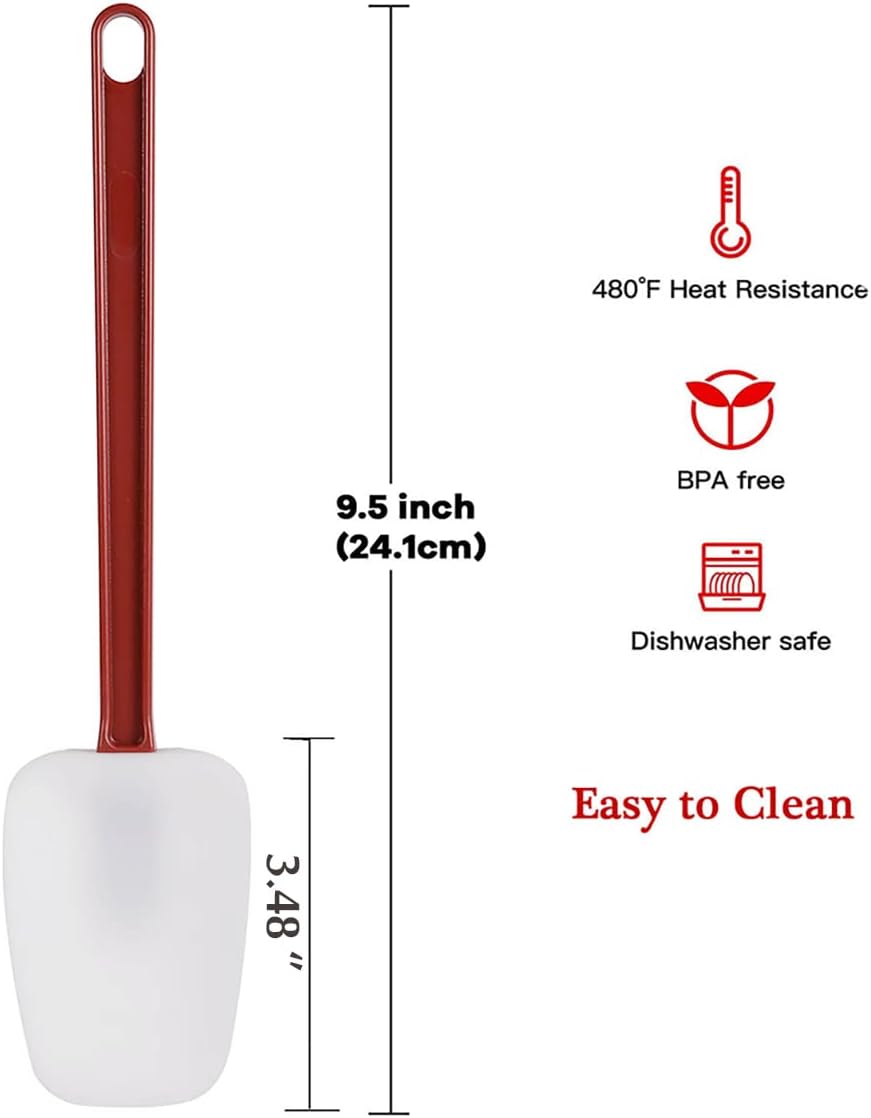 Flexible Rubber Spatulas, Silicone Spatula Set, Soft Rubber Spatula Scraper 9.5 Inches, Commercial Spatula, Silicone Scraper Spatula,Spatulas Set Resistant to 500℉ (2 Scrapers 9.5")
