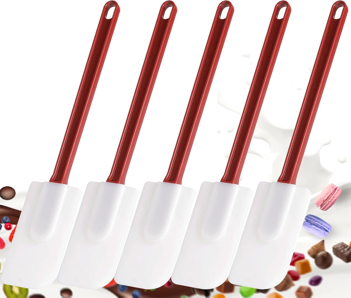 Flexible Rubber Spatulas, Silicone Spatula Set, Soft Rubber Spatula Scraper 9.5 Inches, Commercial Spatula, Silicone Scraper Spatula,Spatulas Set Resistant to 500℉ (2 Scrapers 9.5")
