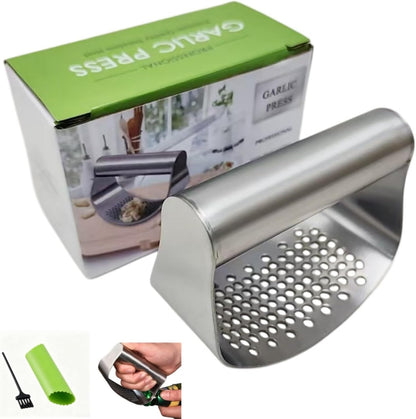 Stainless Steel Garlic Presser 430 rocking motions steel ring garlic press rocking crusher rocker