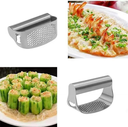Stainless Steel Garlic Presser 430 rocking motions steel ring garlic press rocking crusher rocker