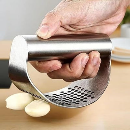 Stainless Steel Garlic Presser 430 rocking motions steel ring garlic press rocking crusher rocker