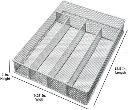 Mesh 5-part In-drawer Cutlery Organizer Kitchen Utensil Flatware Tray Model #196