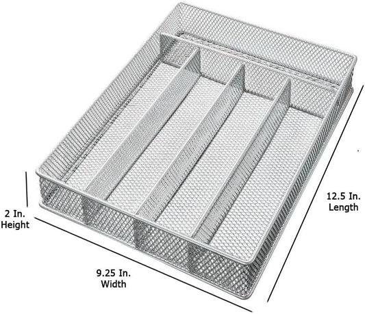 Mesh 5-part In-drawer Cutlery Organizer Kitchen Utensil Flatware Tray Model #196