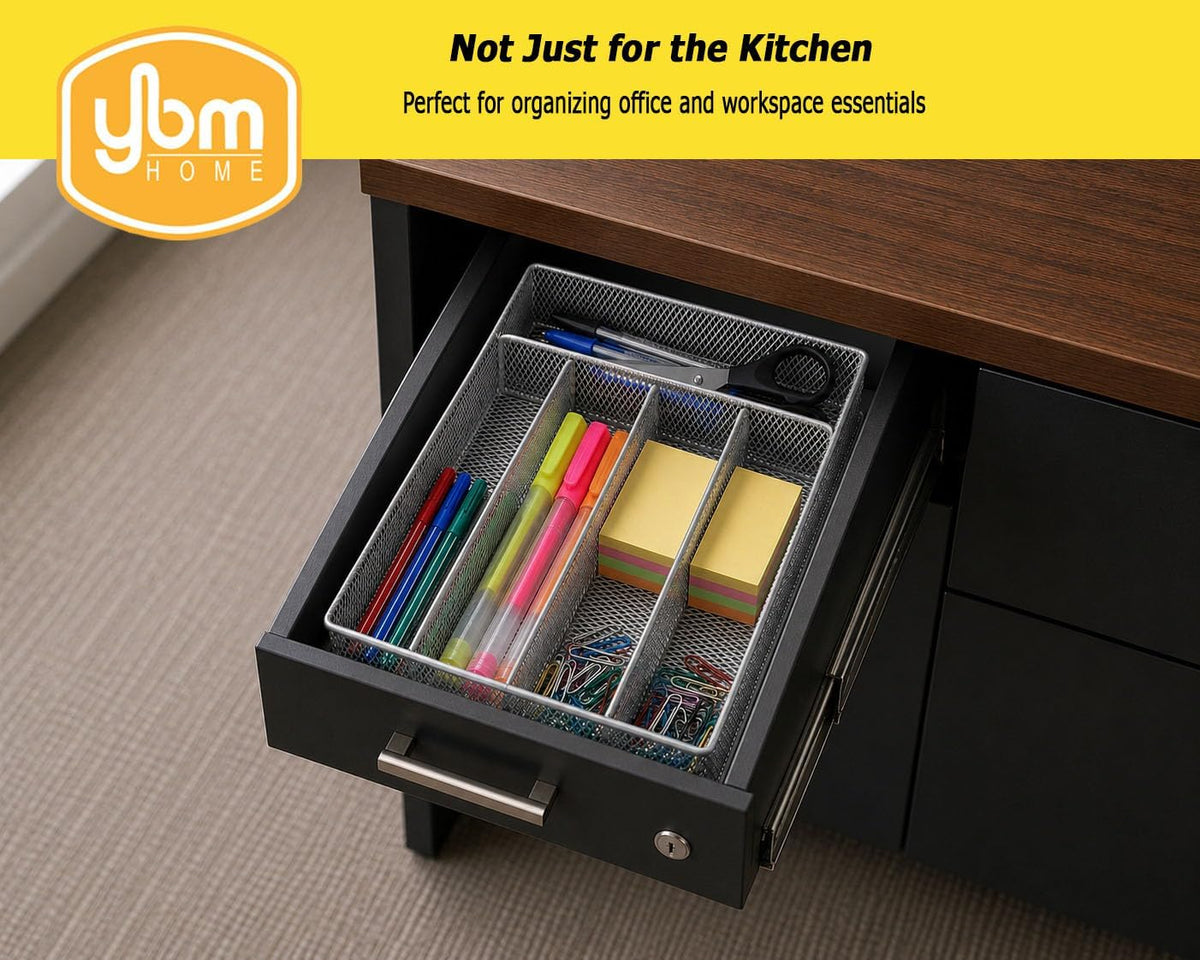 Mesh 5-part In-drawer Cutlery Organizer Kitchen Utensil Flatware Tray Model #196