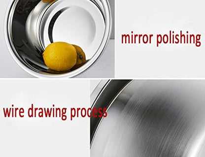 Stainless Steel Mixing Bowls, 8.5QT Salad Bowl, Metal Bowls With water filter basin, Stainless Steel Basin, Heavy Duty Deeper Edge Mirror Finish Dishwasher Safe Bowl (XXL)…