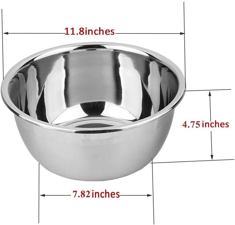 Stainless Steel Mixing Bowls, 8.5QT Salad Bowl, Metal Bowls With water filter basin, Stainless Steel Basin, Heavy Duty Deeper Edge Mirror Finish Dishwasher Safe Bowl (XXL)…