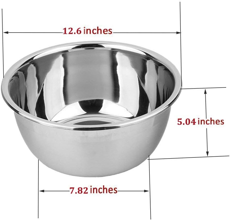 Stainless Steel Mixing Bowls, 8.5QT Salad Bowl, Metal Bowls With water filter basin, Stainless Steel Basin, Heavy Duty Deeper Edge Mirror Finish Dishwasher Safe Bowl (XXL)…