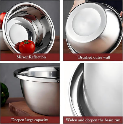 Stainless Steel Mixing Bowls, 8.5QT Salad Bowl, Metal Bowls With water filter basin, Stainless Steel Basin, Heavy Duty Deeper Edge Mirror Finish Dishwasher Safe Bowl (XXL)…