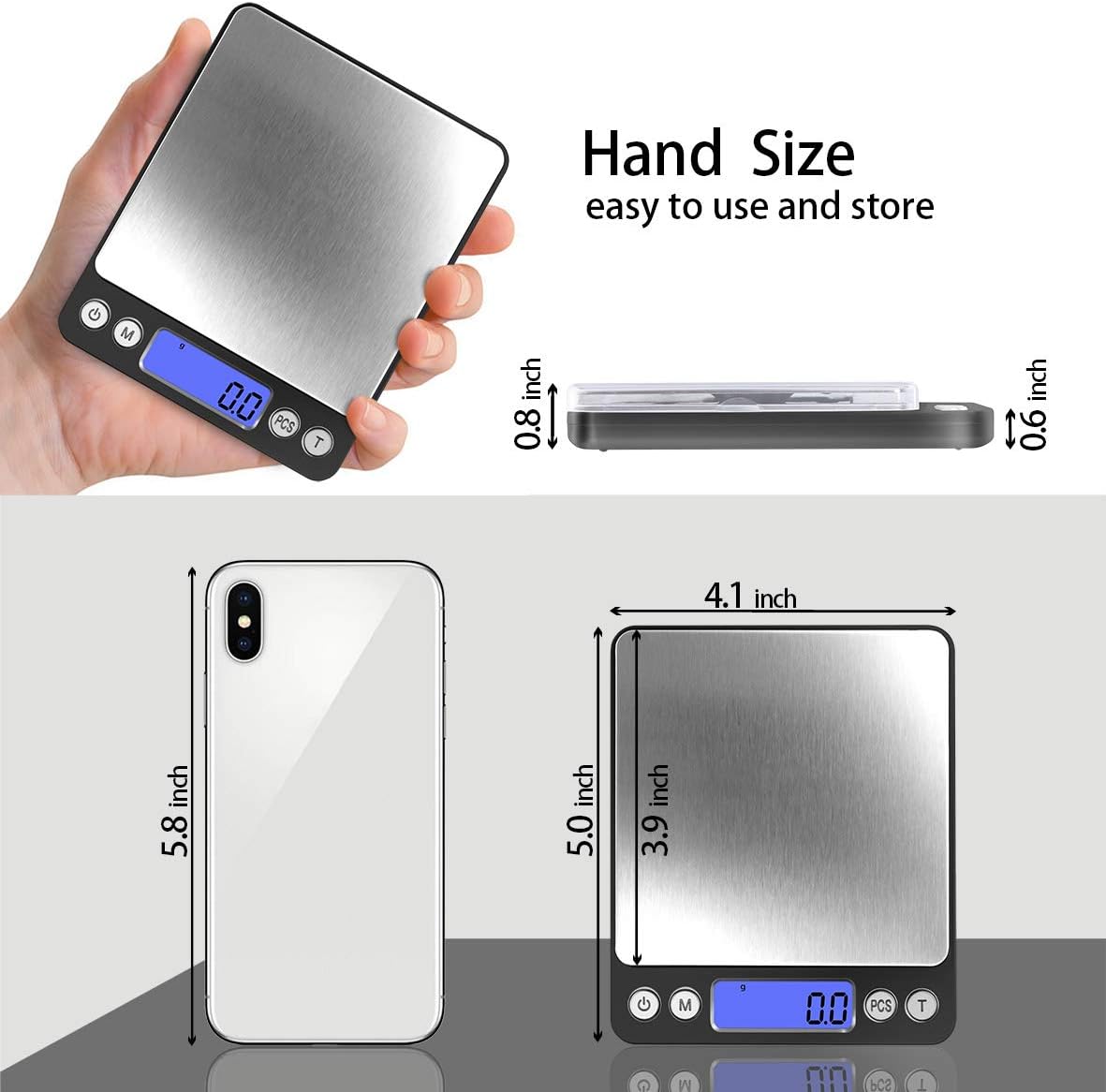 Small Gram Scale 3000g, Digital Kitchen Food Scale, Gram and Ounce