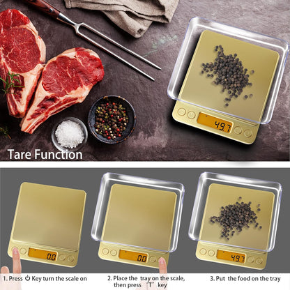 Small Gram Scale 3000g, Digital Kitchen Food Scale, Gram and Ounce