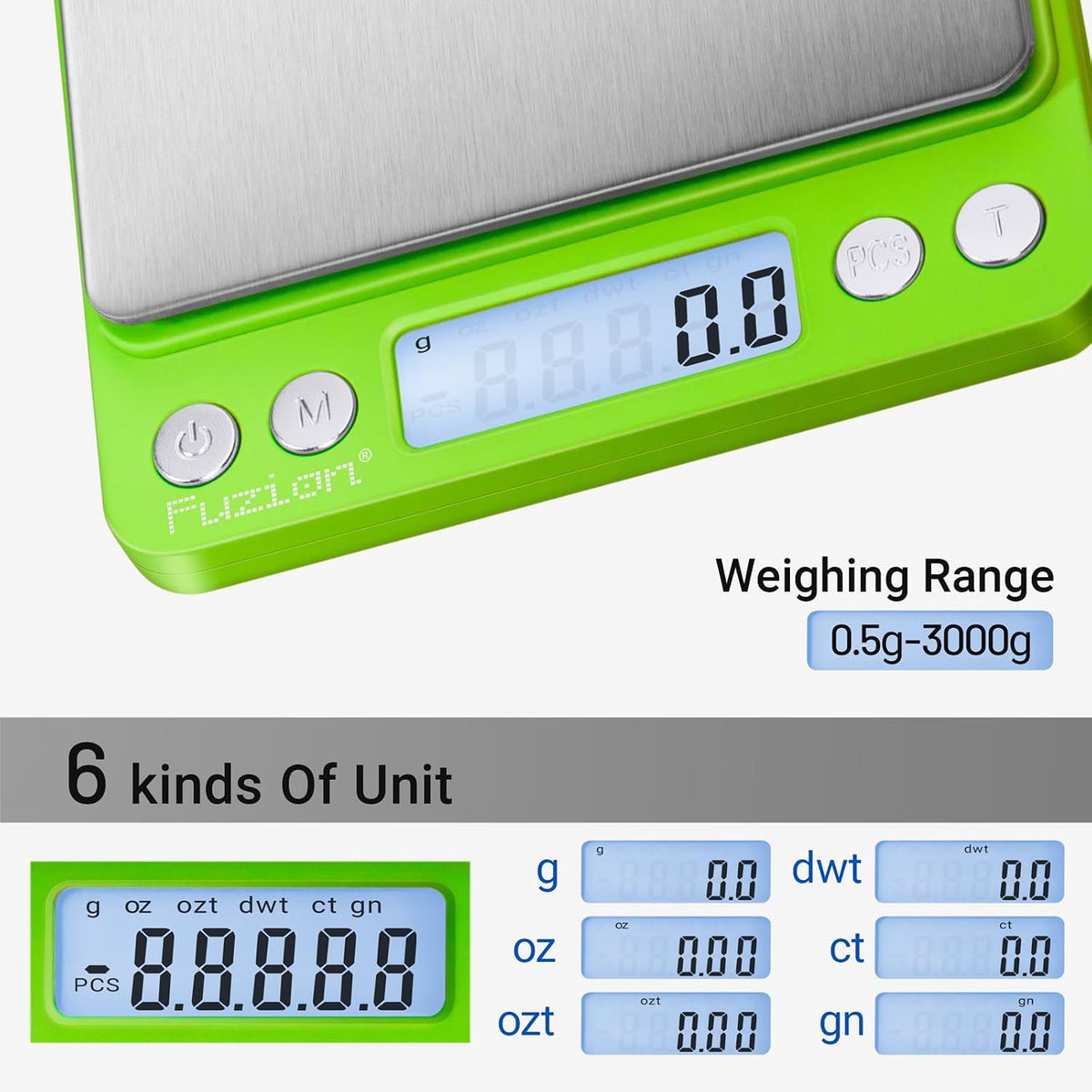 Small Gram Scale 3000g, Digital Kitchen Food Scale, Gram and Ounce