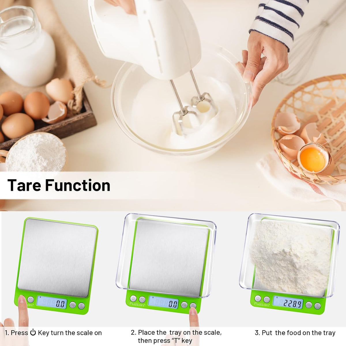 Small Gram Scale 3000g, Digital Kitchen Food Scale, Gram and Ounce