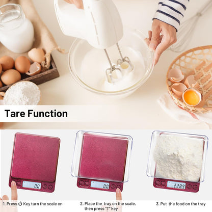 Small Gram Scale 3000g, Digital Kitchen Food Scale, Gram and Ounce