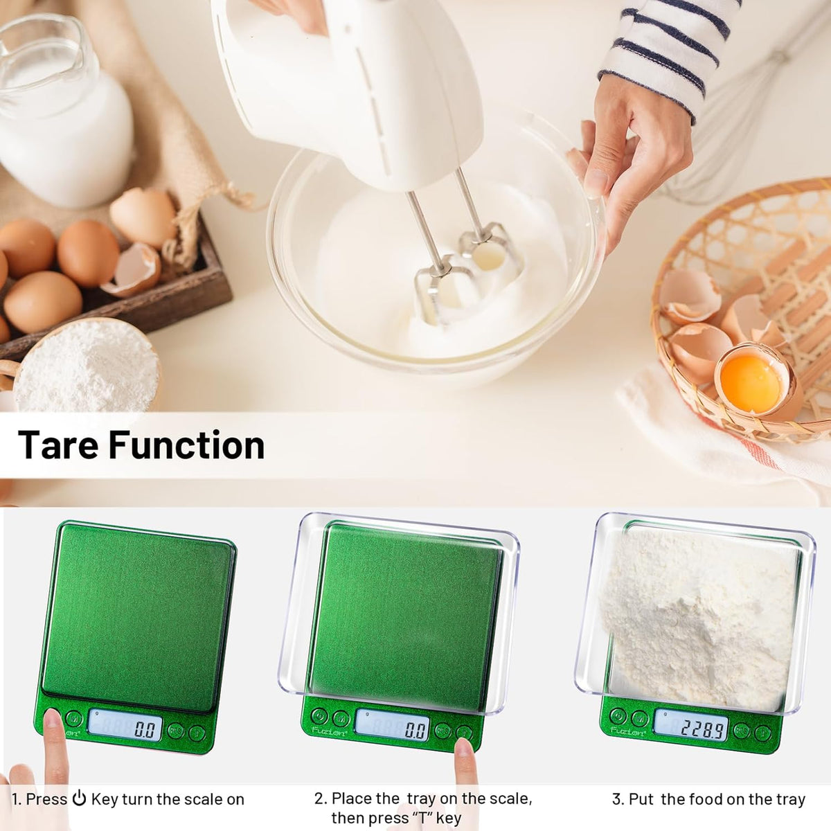 Small Gram Scale 3000g, Digital Kitchen Food Scale, Gram and Ounce