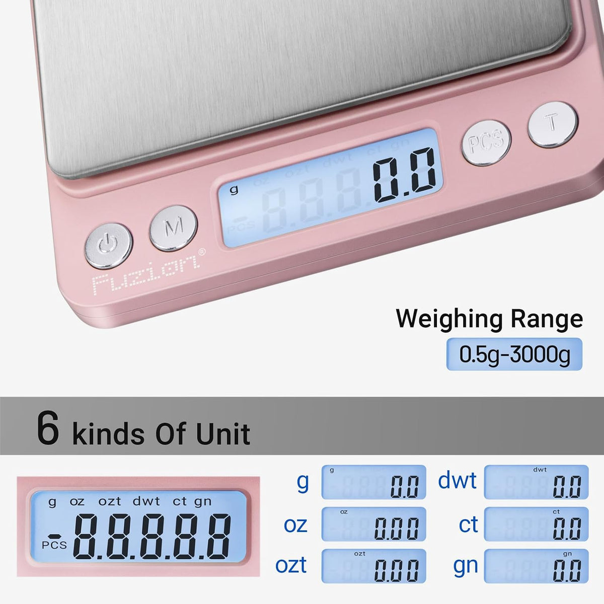 Small Gram Scale 3000g, Digital Kitchen Food Scale, Gram and Ounce