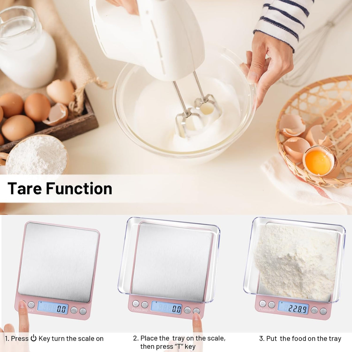 Small Gram Scale 3000g, Digital Kitchen Food Scale, Gram and Ounce