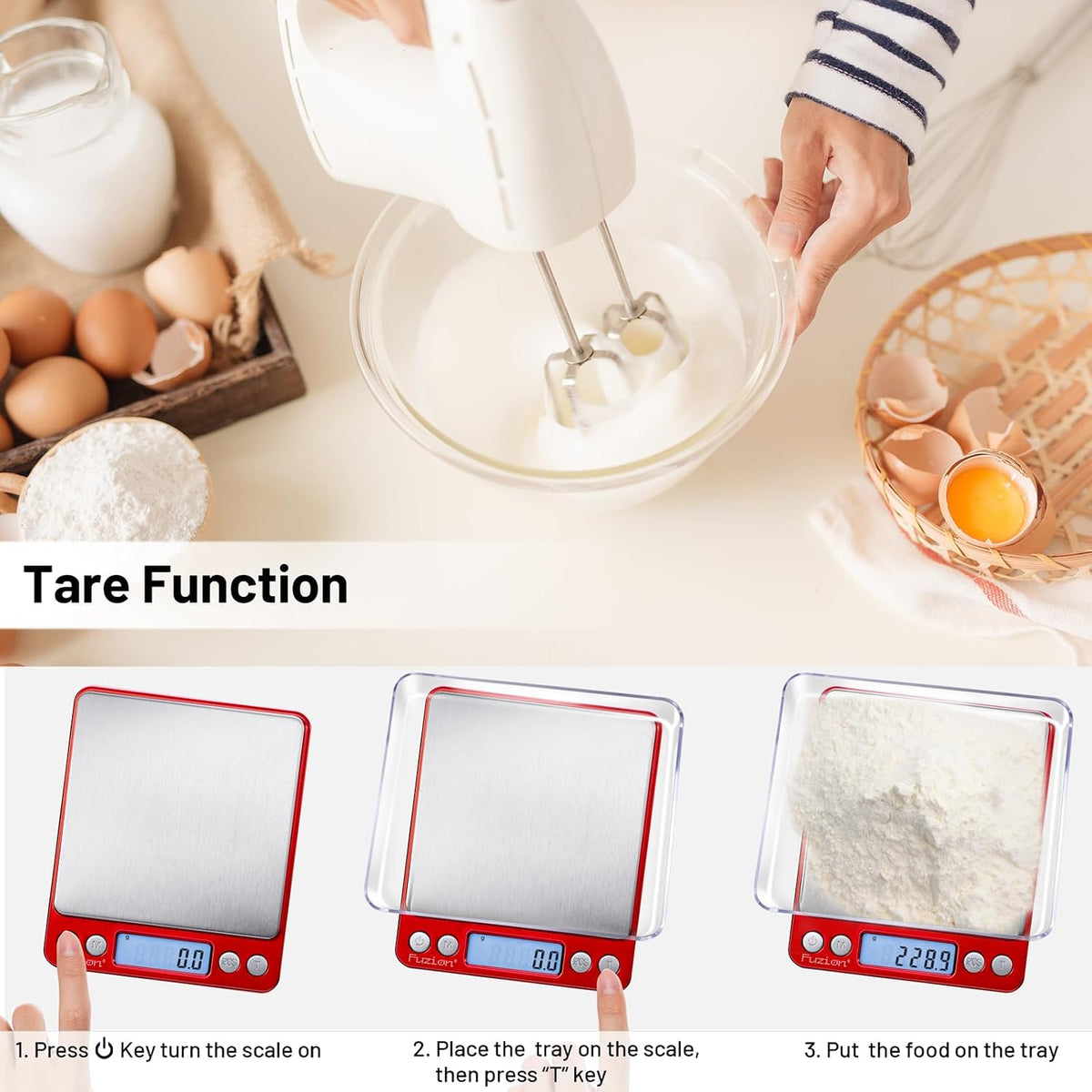Small Gram Scale 3000g, Digital Kitchen Food Scale, Gram and Ounce