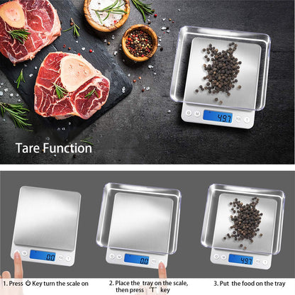 Small Gram Scale 3000g, Digital Kitchen Food Scale, Gram and Ounce