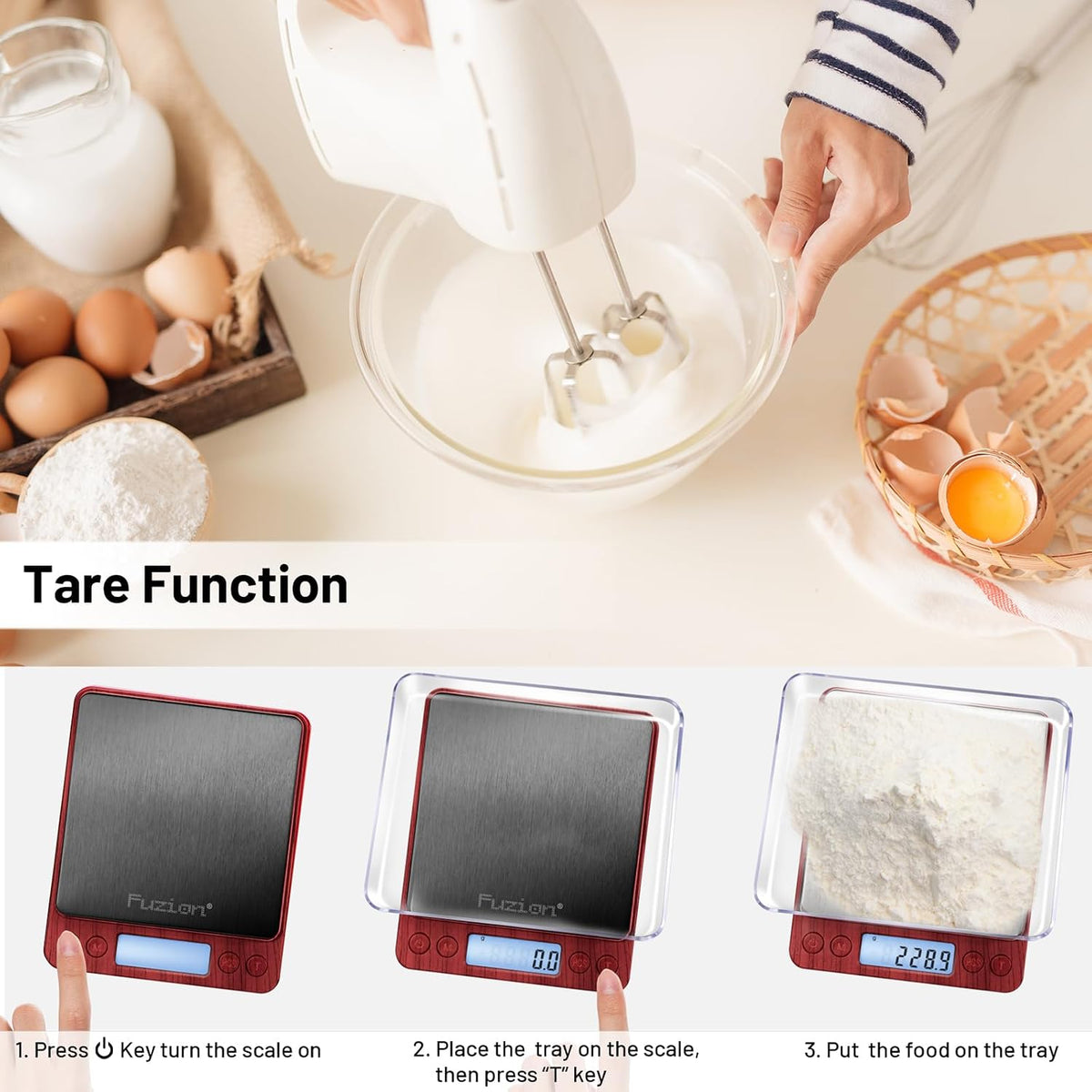 Small Gram Scale 3000g, Digital Kitchen Food Scale, Gram and Ounce