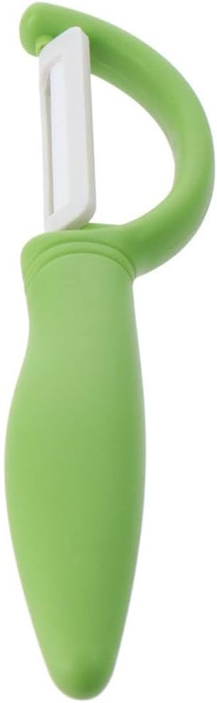 2 Pcs Green Ceramic Peeler for Household Use, Multi-purpose Ergonomic Design PP Material Handles for Kitchen, Restaurant, Snack Bar, Vegetables, Fruit