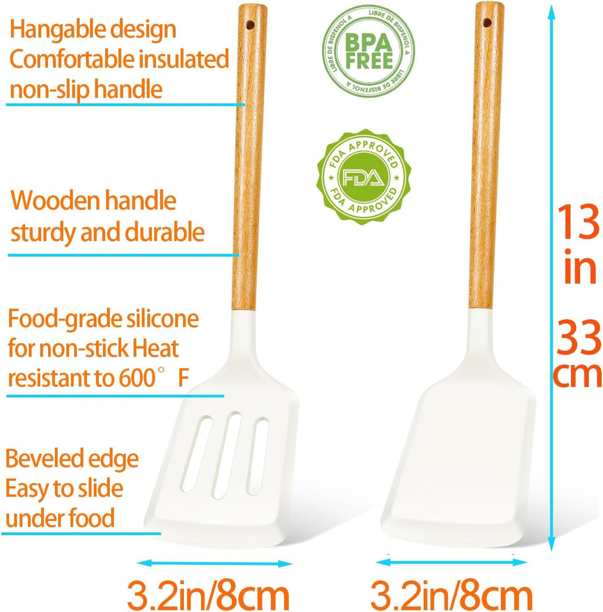 KLAQQED 9Pcs Spatulas Silicone Heat Resistant Silicone Spatula Set Small Mini Long Jar Spatulas for Nonstick Cookware, Rubber Silicone Spoon Spatula Set for Baking Mixing Cooking Kitchen Utensils Set