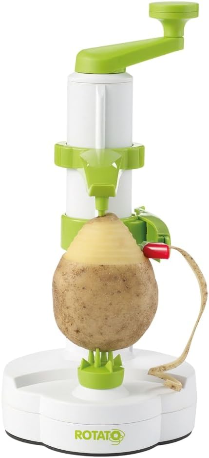 Rotato Manual Peeler - Include 4 Spare Blades and Thumb Knife - Peel in Seconds with one Easy Motion Potatoes, Apples and Citrus