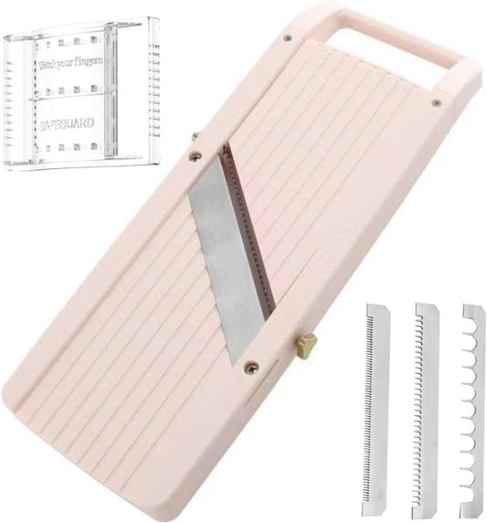 Professional Mandoline Slicer for Kitchen, Wide Vegetable Cutter with 4 Stainless Steel Blades