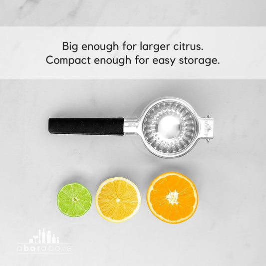 Hand Press Juicer for Cocktails, Heavy Duty, Silver Finish | Stainless Steel Lemon Squeezer, Grapefruit Reamer Bowl, Dishwasher Safe, Home Bar Tool, Fresh Citrus Extractor, Bar Essential