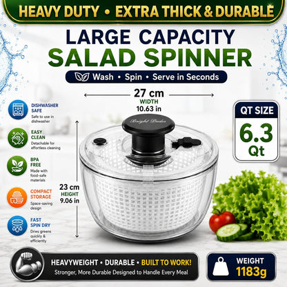 Good Grips Salad Spinner 3.6L – Large Lettuce Spinner & Salad Cleaner with Bowl & Lid, Fruit Washer, Vegetable Cleaner, Strainer Bowl, Fast Drying Multipurpose Kitchen Tool