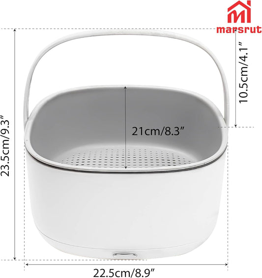 Ultrasonic Vegetable Cleaner, Fruit Washing Machine, Ion Purification 360 Degree Food Cleaning Bowl Washer Basket Purifier Device to Removes Dust from Fresh Produce Veggie Meats Home Kitchen Tableware