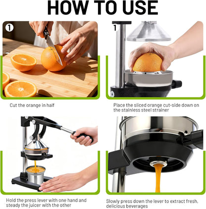 Cast Iron Juicer,Manual Juicer Hand Press,Professional Citrus Juicer