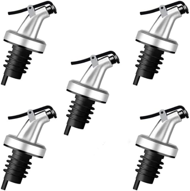 5 Pack Oil Spouts, Olive Oil Vinegar Bottle Stopper Dispenser | Leakproof Bottle Spouts for Oil, Vinegar, Olive Oil, Salad, Wine, Etc