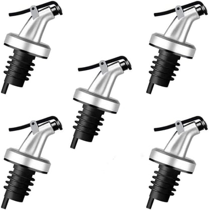 5 Pack Oil Spouts, Olive Oil Vinegar Bottle Stopper Dispenser | Leakproof Bottle Spouts for Oil, Vinegar, Olive Oil, Salad, Wine, Etc
