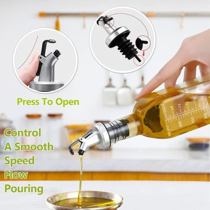 5 Pack Oil Spouts, Olive Oil Vinegar Bottle Stopper Dispenser | Leakproof Bottle Spouts for Oil, Vinegar, Olive Oil, Salad, Wine, Etc