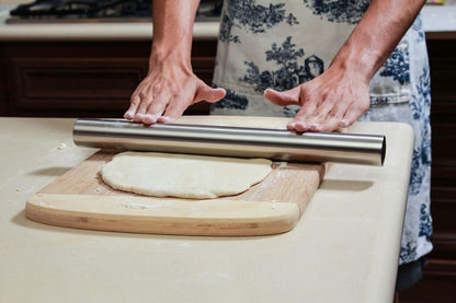 The Original Stainless Steel Rolling Pin Featuring a Non-Stick Surface Perfect for Making Pasta, Cookies, Ravioli and Pizza