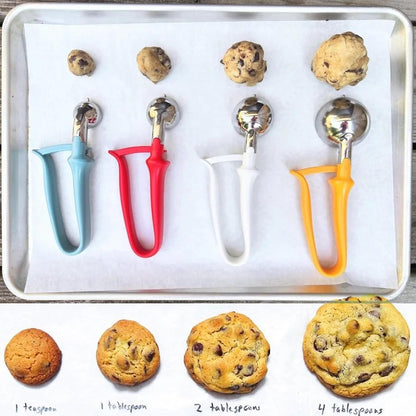 Baking Company 2-Tablespoon Cookie Scoop Dough Portions for Large Drop Cookies, Biscuits, Pancakes, and Whoopie Pies