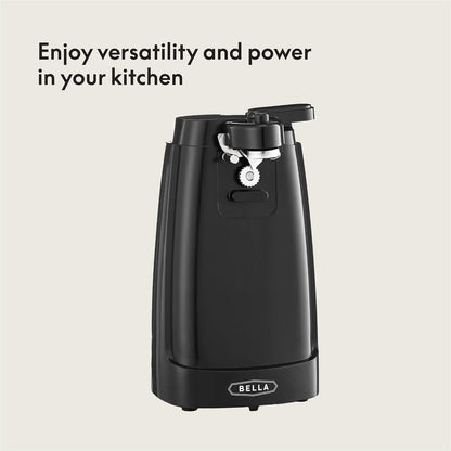 Electric Can Opener and Knife Sharpener, Removable Cutting Lever, Cord Storage, Stainless Steel Blade, Black