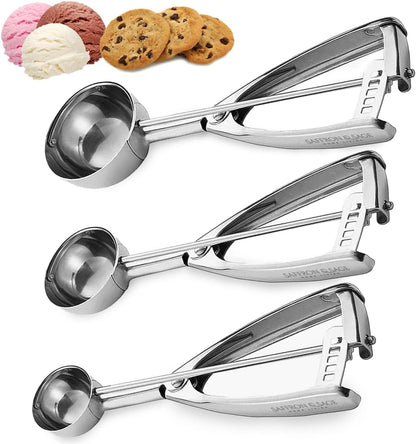 Saffron & Sage Stainless Steel Cookie Scoop - 2 Tbsp Heavy Duty Cookie Dough Scoop, Comfortable Handles with Smooth Spring Action Releases Food Easily, Multipurpose, Rust Resistant and Dishwasher Safe