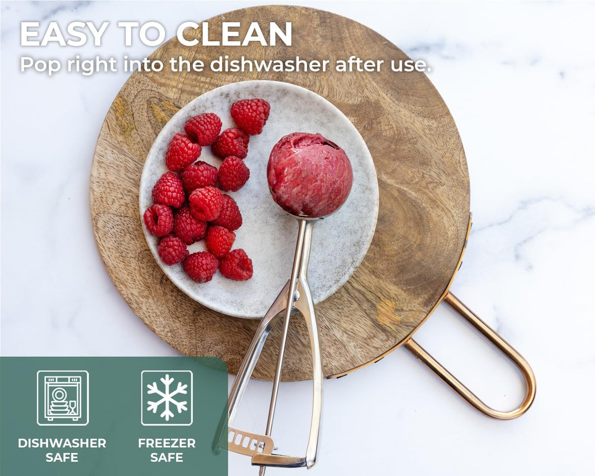 Saffron & Sage Stainless Steel Cookie Scoop - 2 Tbsp Heavy Duty Cookie Dough Scoop, Comfortable Handles with Smooth Spring Action Releases Food Easily, Multipurpose, Rust Resistant and Dishwasher Safe
