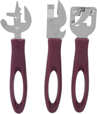 Manual Side Cut Can Opener Set - Stainless Steel Bottle and Tin Opener for Home, Camping, Restaurant - Japanese Old Fashioned