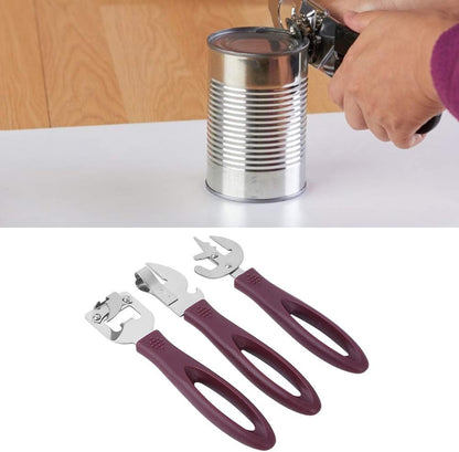 Manual Side Cut Can Opener Set - Stainless Steel Bottle and Tin Opener for Home, Camping, Restaurant - Japanese Old Fashioned