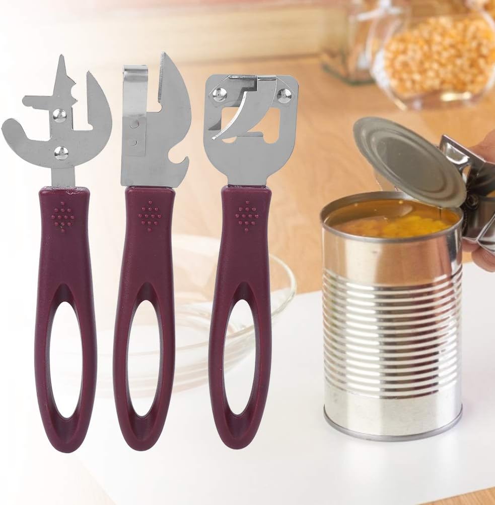 Manual Side Cut Can Opener Set - Stainless Steel Bottle and Tin Opener for Home, Camping, Restaurant - Japanese Old Fashioned