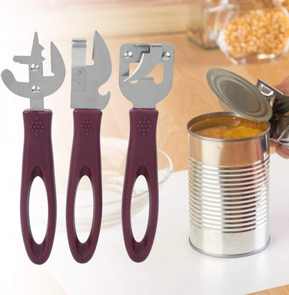 Manual Side Cut Can Opener Set - Stainless Steel Bottle and Tin Opener for Home, Camping, Restaurant - Japanese Old Fashioned