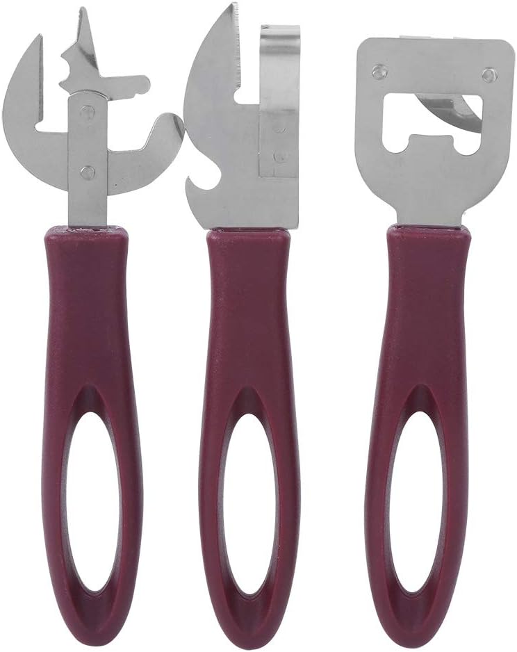 Manual Side Cut Can Opener Set - Stainless Steel Bottle and Tin Opener for Home, Camping, Restaurant - Japanese Old Fashioned