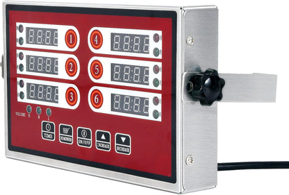 Commercial 6 Channel Digital Kitchen Timer Loud Alarm Cook Timer