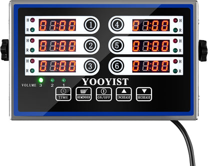 Commercial 6 Channel Digital Kitchen Timer Loud Alarm Cook Timer