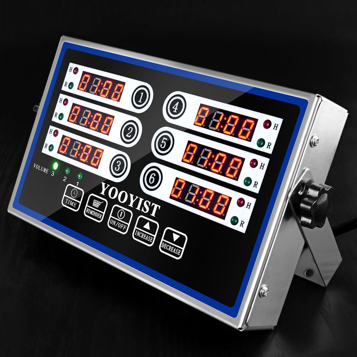 Commercial 6 Channel Digital Kitchen Timer Loud Alarm Cook Timer