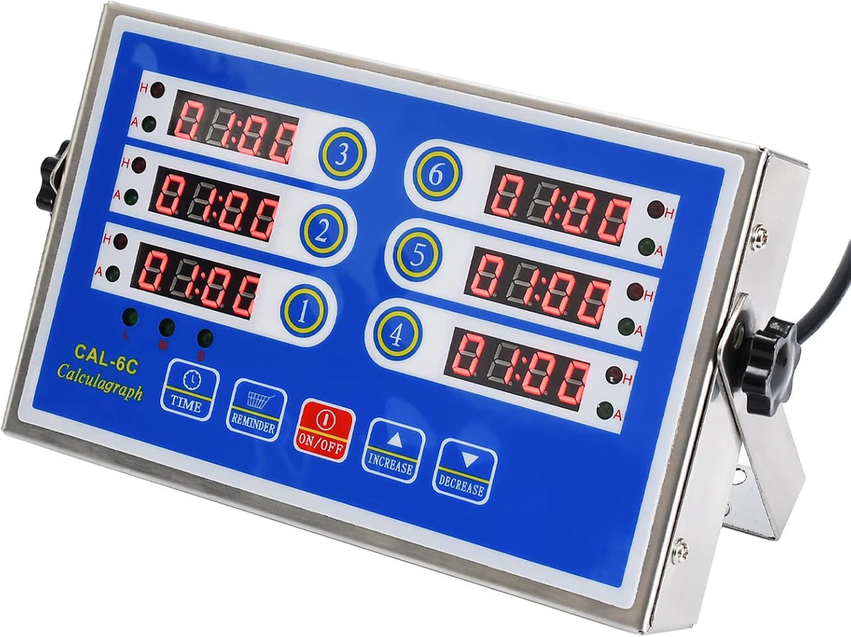 Commercial 6 Channel Digital Kitchen Timer Loud Alarm Cook Timer