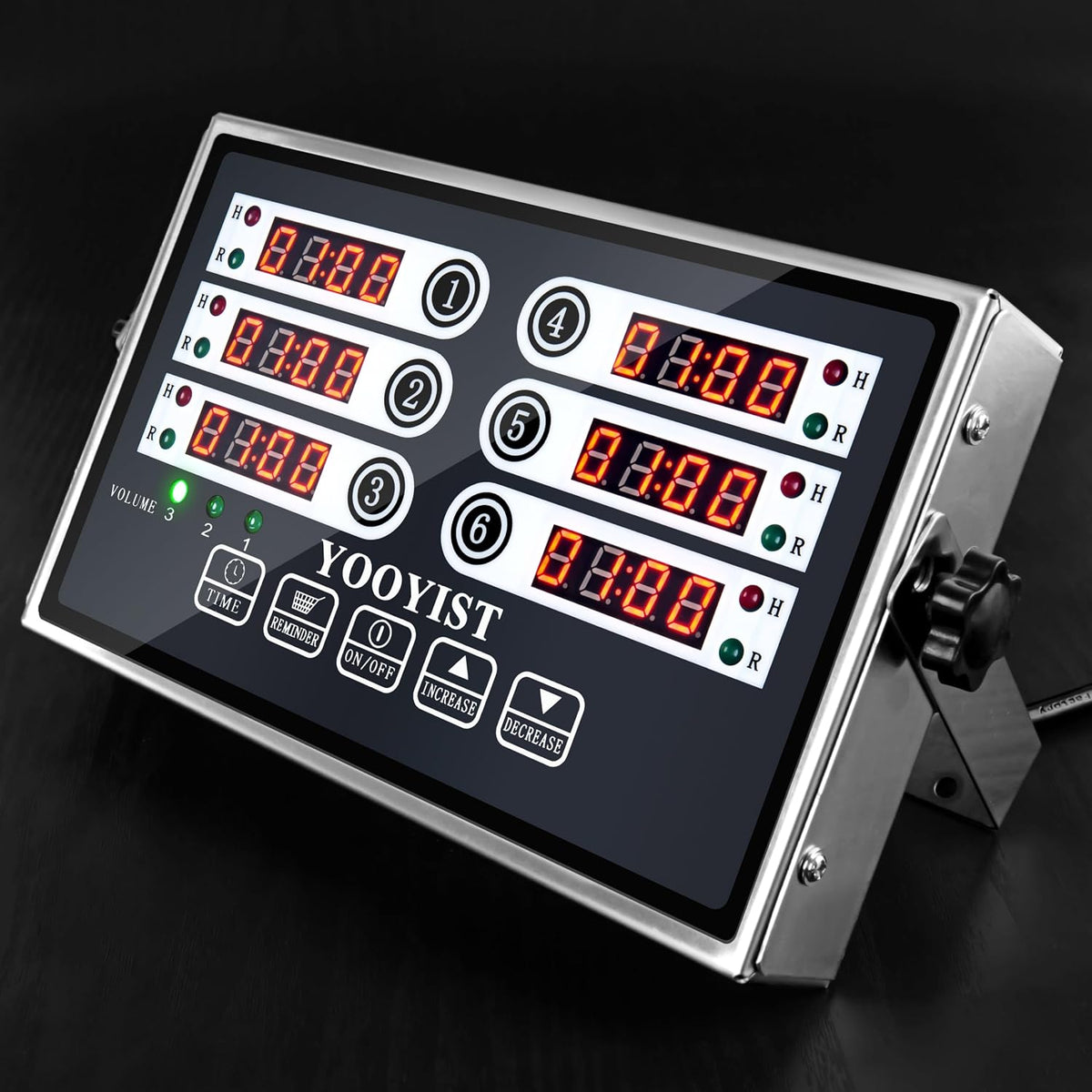 Commercial 6 Channel Digital Kitchen Timer Loud Alarm Cook Timer